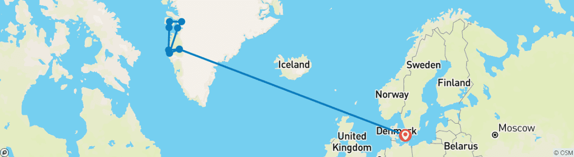 Image d'une carte montrant l'itinéraire du circuit