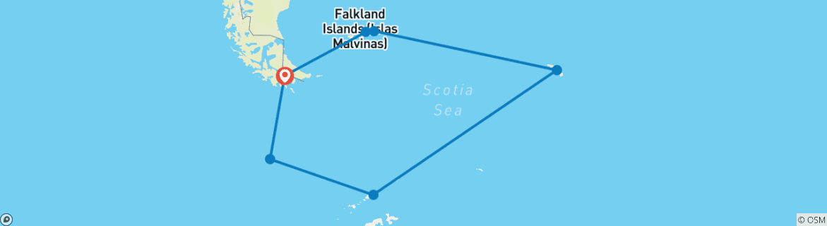 Karte mit der Reiseroute