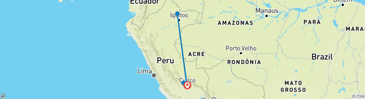 Image d'une carte montrant l'itinéraire du circuit