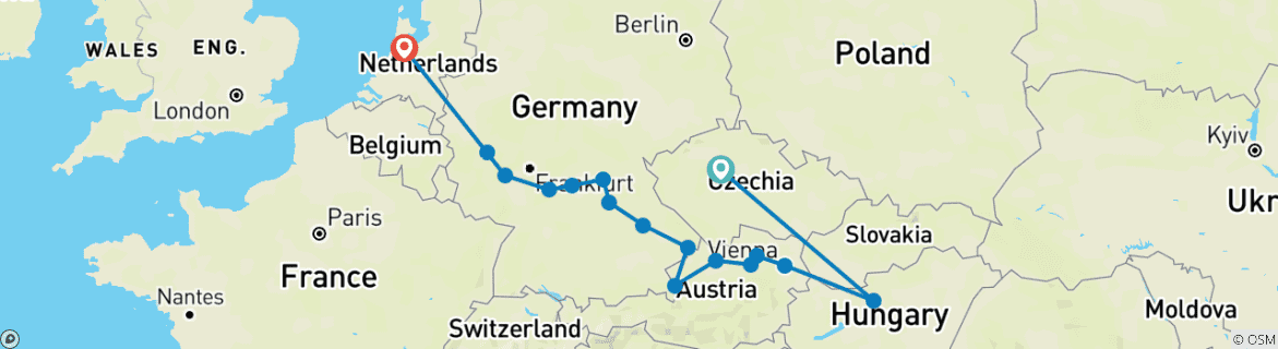 Imagen de un mapa que muestra la ruta del circuito