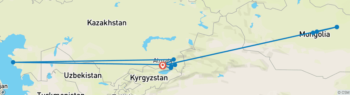 Image d'une carte montrant l'itinéraire du circuit