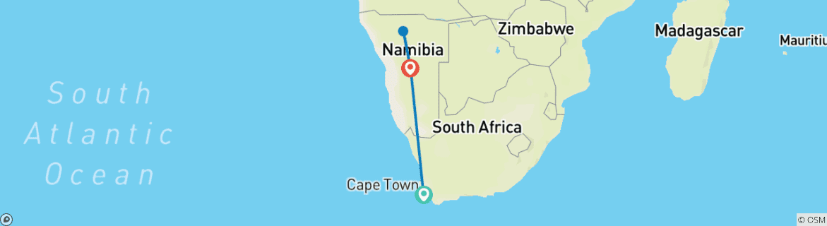 Image d'une carte montrant l'itinéraire du circuit