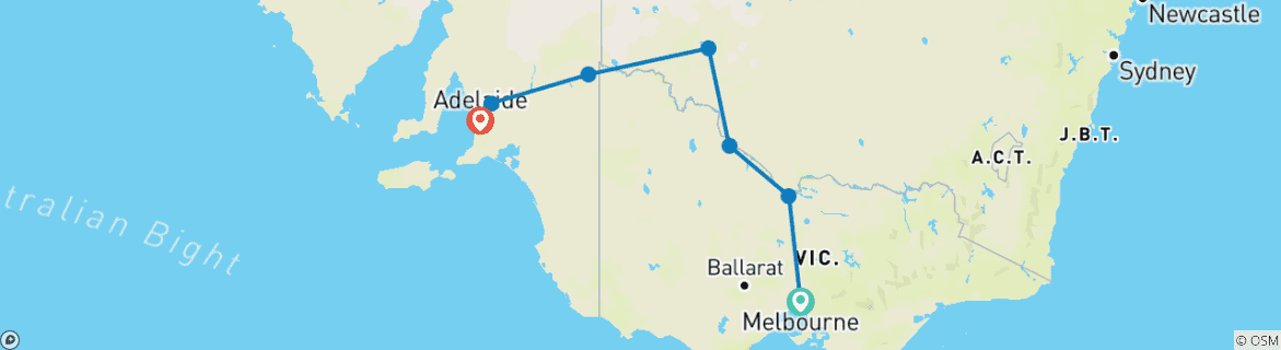 Imagen de un mapa que muestra la ruta del circuito