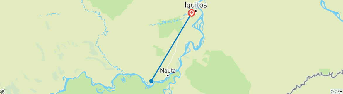 Image d'une carte montrant l'itinéraire du circuit