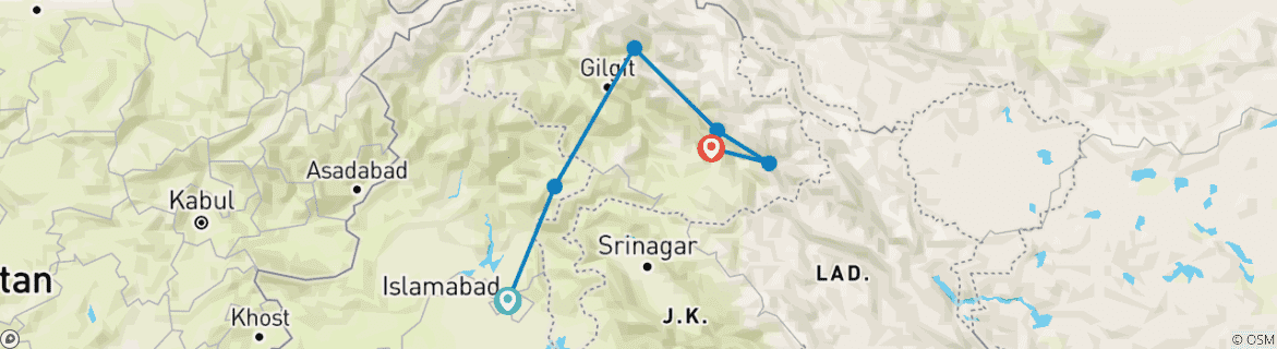 Imagen de un mapa que muestra la ruta del circuito