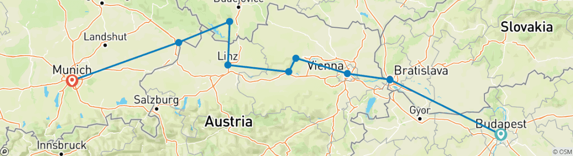 Imagen de un mapa que muestra la ruta del circuito