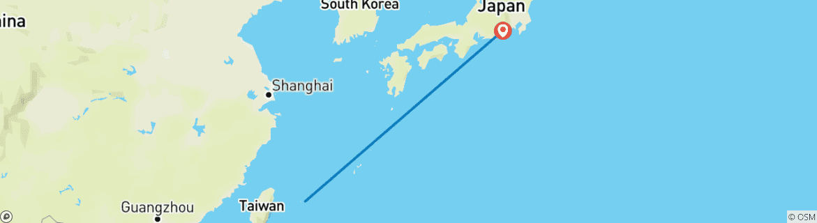 Image d'une carte montrant l'itinéraire du circuit