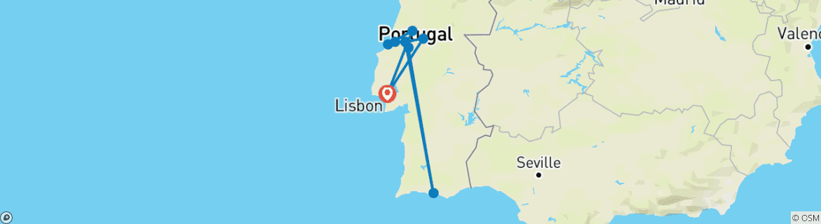 Karte mit der Reiseroute