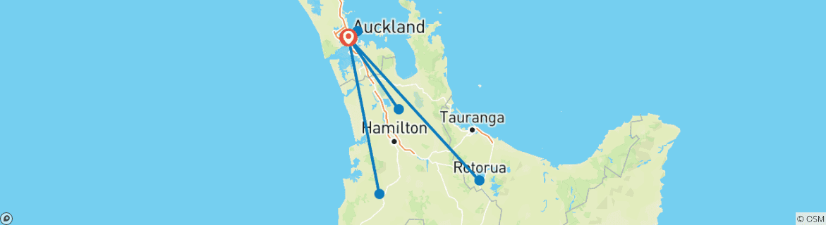 Karte mit der Reiseroute