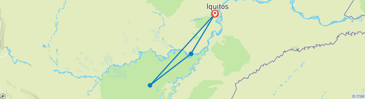 Karte mit der Reiseroute