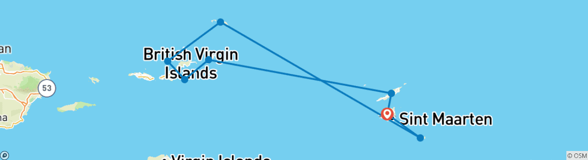 Karte mit der Reiseroute