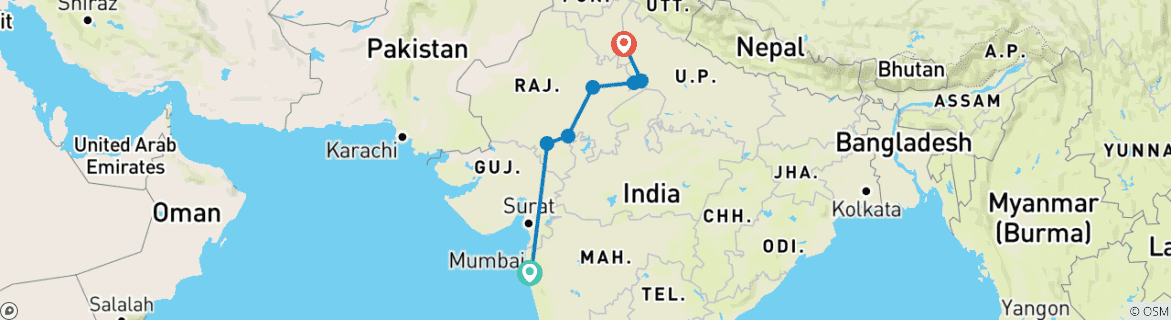 Imagen de un mapa que muestra la ruta del circuito