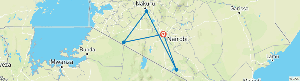 Karte mit der Reiseroute