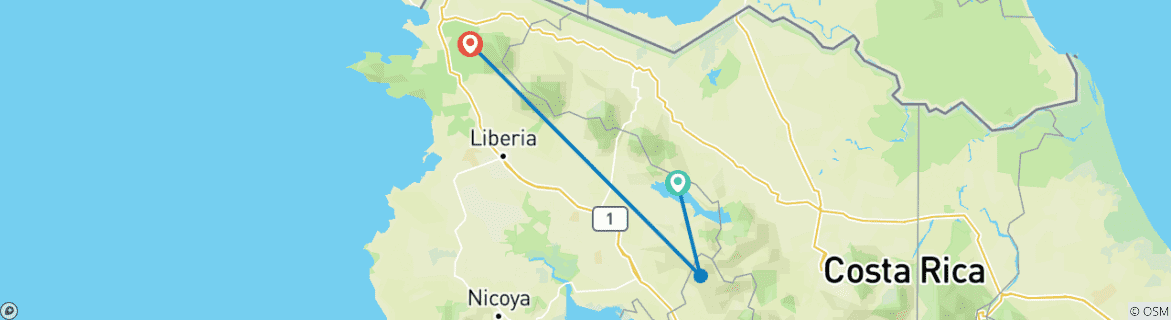 Image d'une carte montrant l'itinéraire du circuit