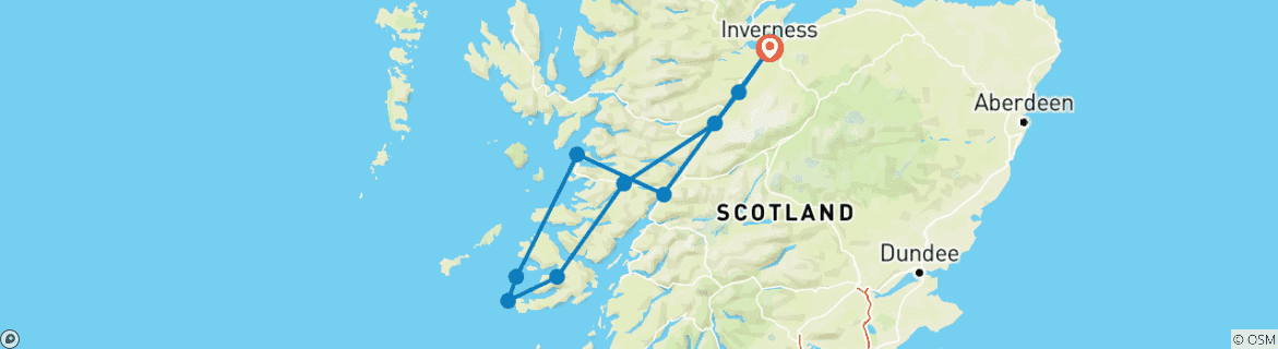 Image d'une carte montrant l'itinéraire du circuit