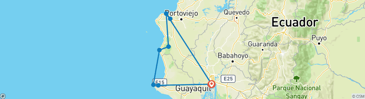 Imagen de un mapa que muestra la ruta del circuito