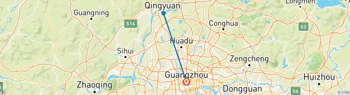 Foto van een kaart met de route van de rondreis