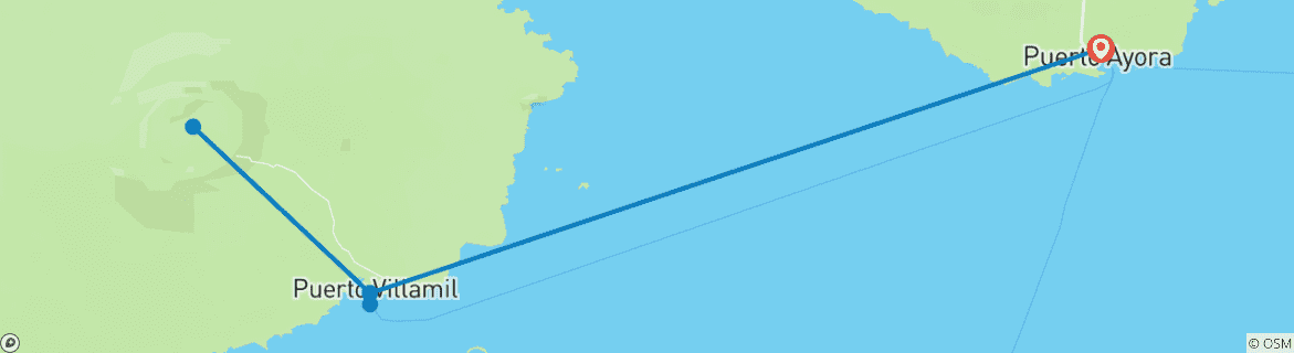 Image d'une carte montrant l'itinéraire du circuit