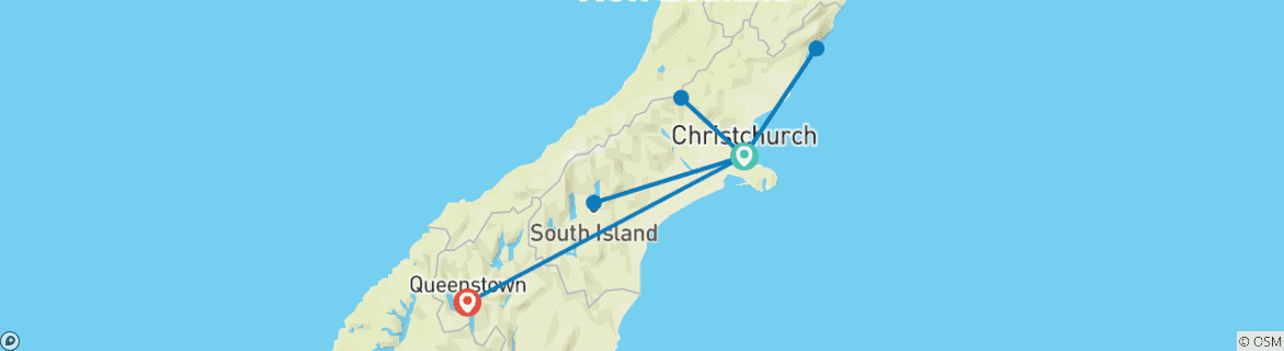 Image d'une carte montrant l'itinéraire du circuit