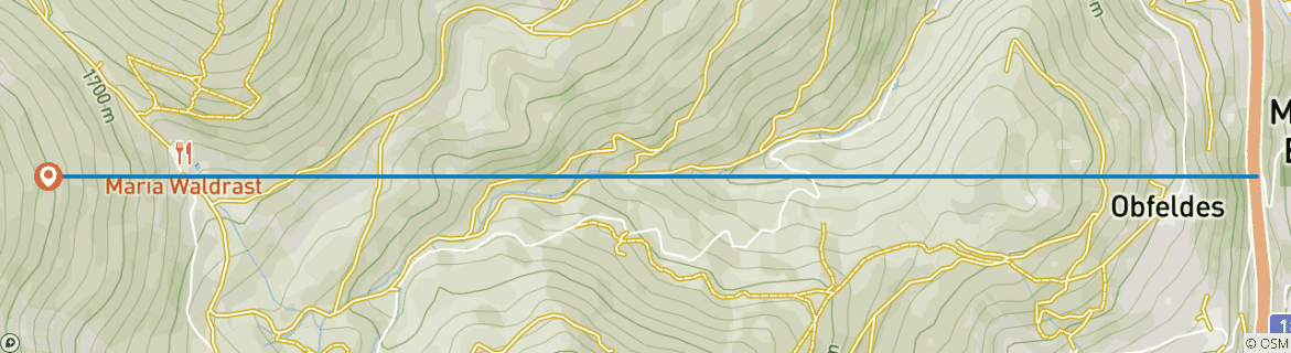 Karte mit der Reiseroute