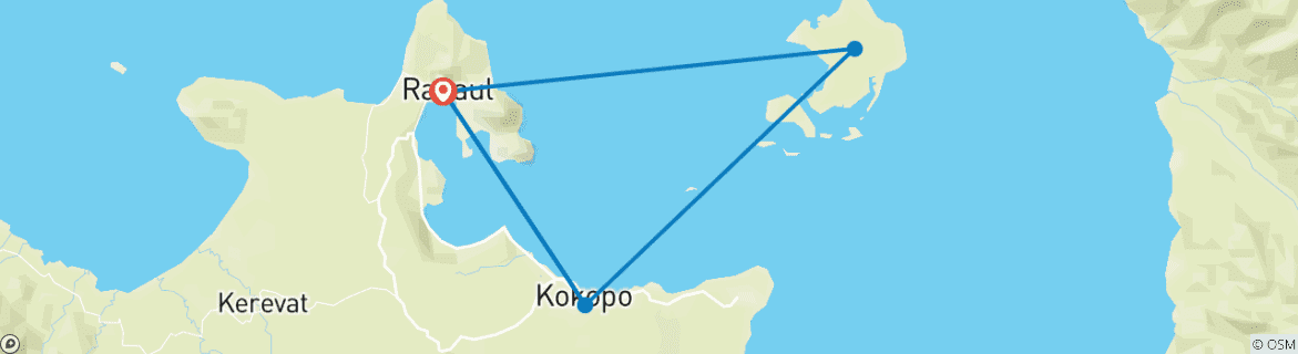 Image d'une carte montrant l'itinéraire du circuit