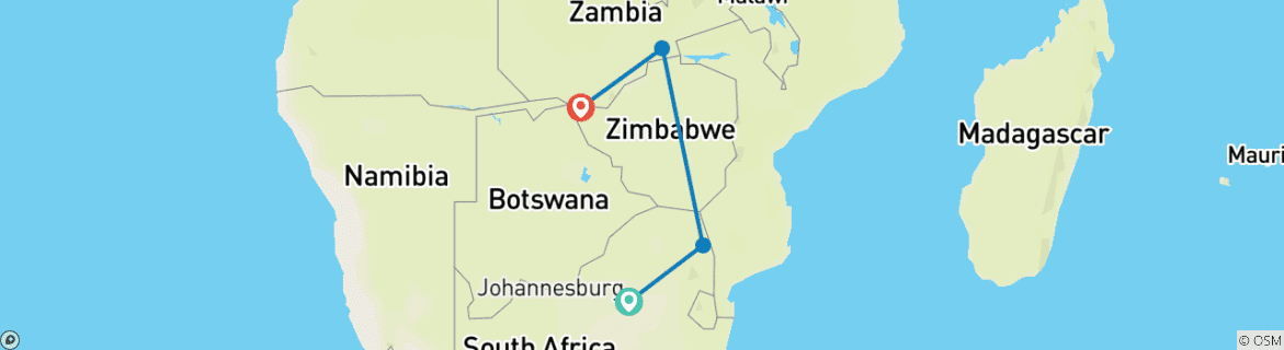 Image d'une carte montrant l'itinéraire du circuit