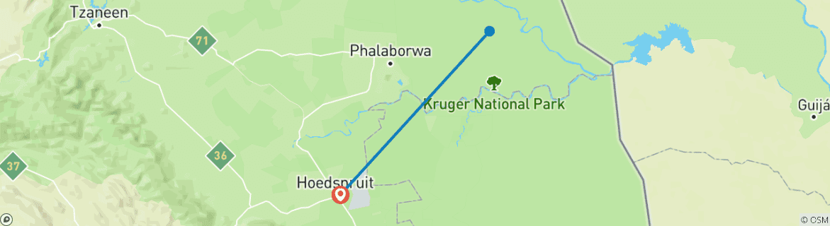 Karte mit der Reiseroute