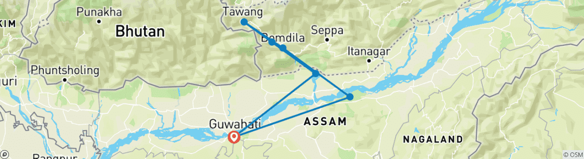 Imagen de un mapa que muestra la ruta del circuito