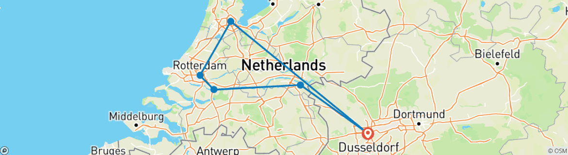 Image d'une carte montrant l'itinéraire du circuit