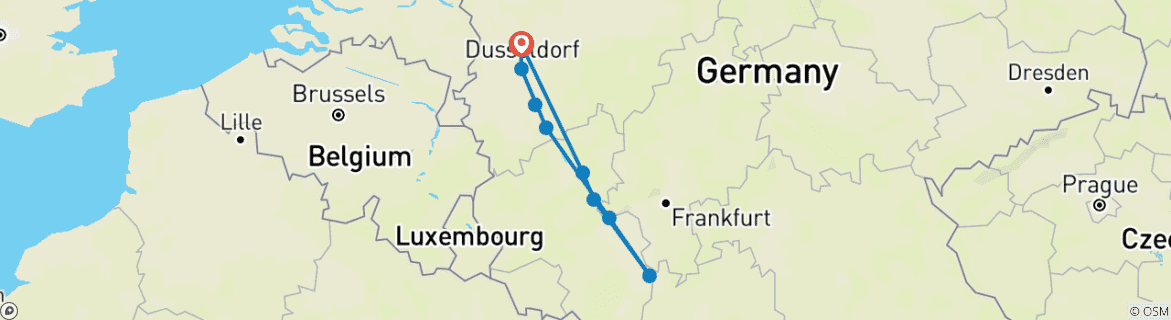 Image d'une carte montrant l'itinéraire du circuit