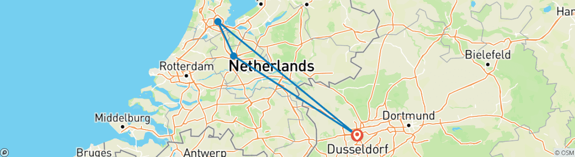 Image d'une carte montrant l'itinéraire du circuit