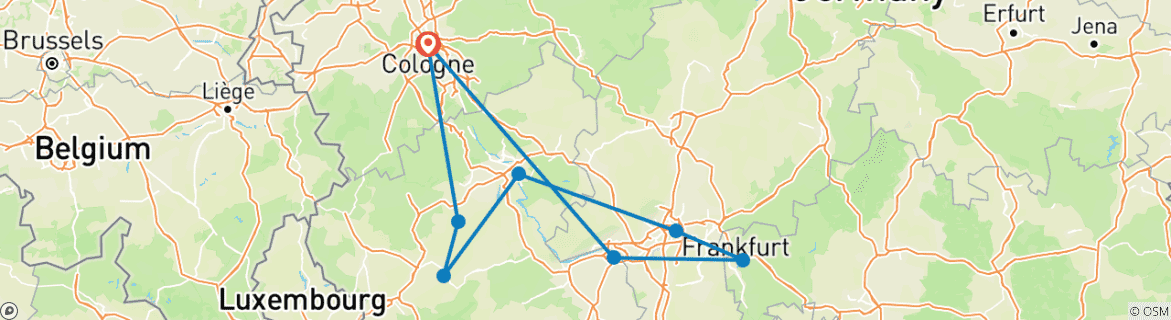 Carte du circuit Main & Moselle Expérience 2027