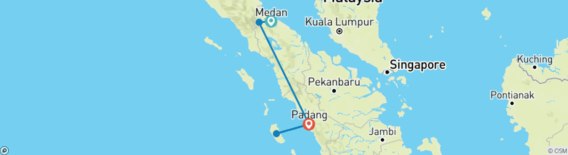 Image d'une carte montrant l'itinéraire du circuit