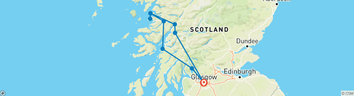 Foto van een kaart met de route van de rondreis