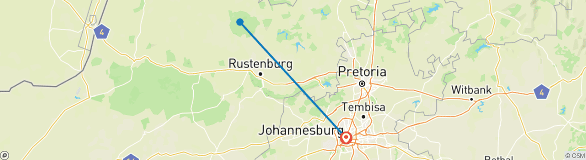 Mapa de Experiencia exclusiva de lujo de 3 días en Johannesburgo