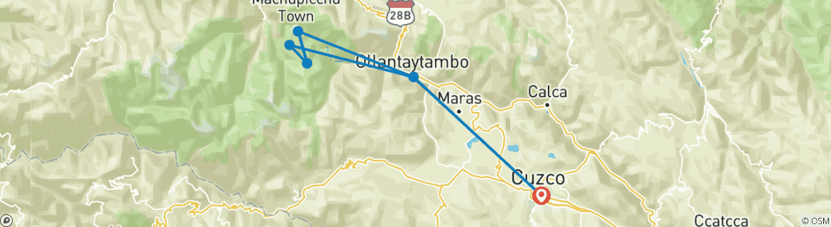 Image d'une carte montrant l'itinéraire du circuit