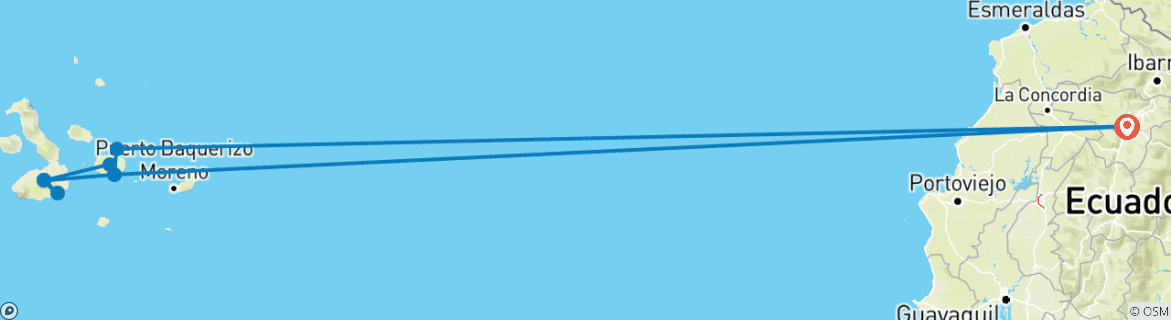 Karte mit der Reiseroute