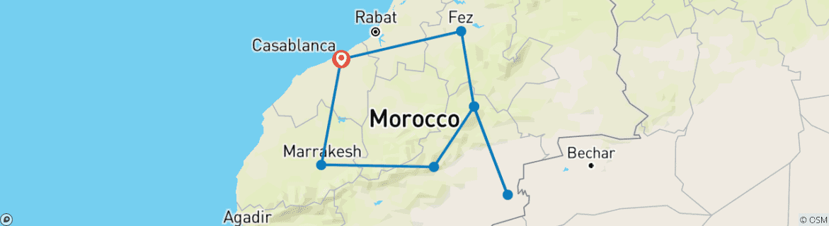Imagen de un mapa que muestra la ruta del circuito