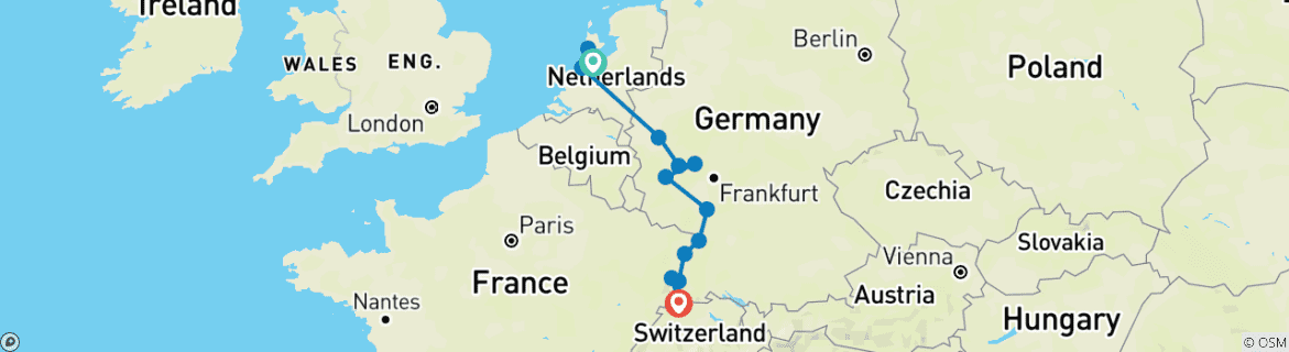 Imagen de un mapa que muestra la ruta del circuito