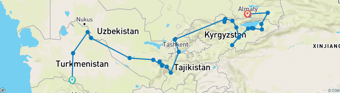 Imagen de un mapa que muestra la ruta del circuito