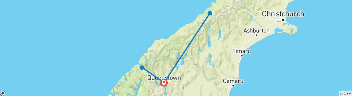 Foto van een kaart met de route van de rondreis