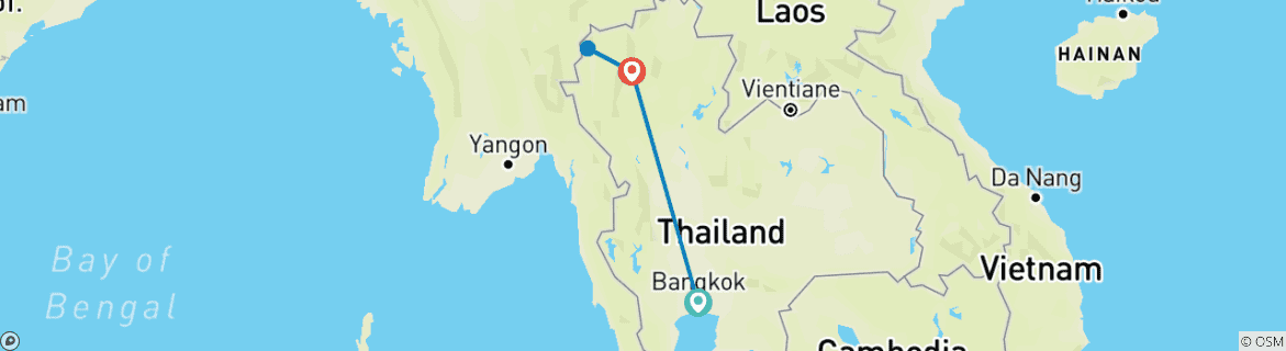 Karte mit der Reiseroute