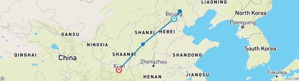 Karte mit der Reiseroute