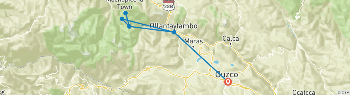 Image d'une carte montrant l'itinéraire du circuit