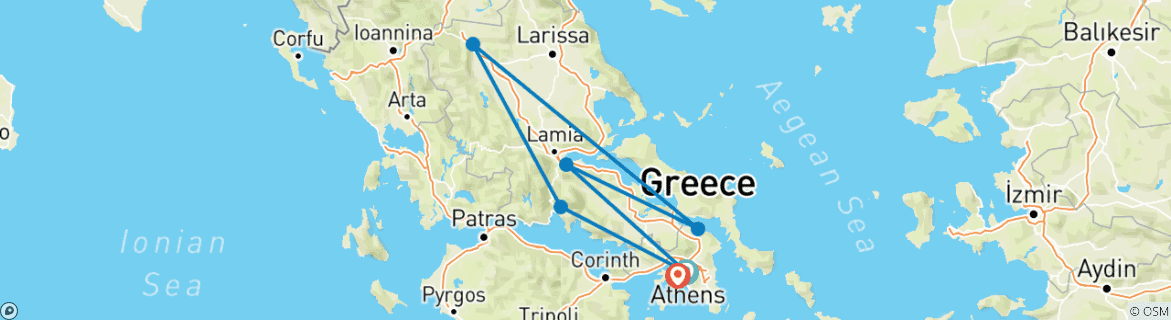 Image d'une carte montrant l'itinéraire du circuit