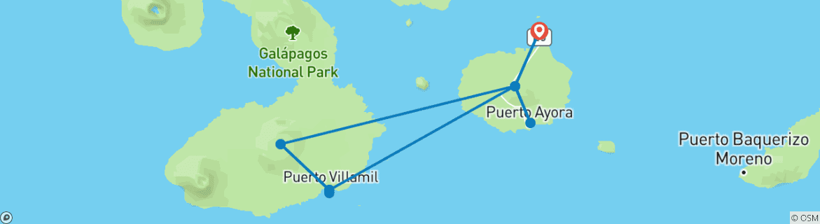 Foto van een kaart met de route van de rondreis