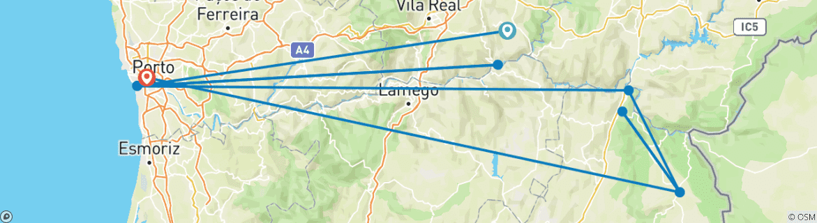 Karte mit der Reiseroute