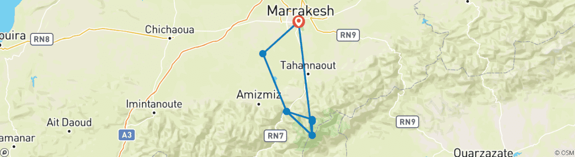 Imagen de un mapa que muestra la ruta del circuito