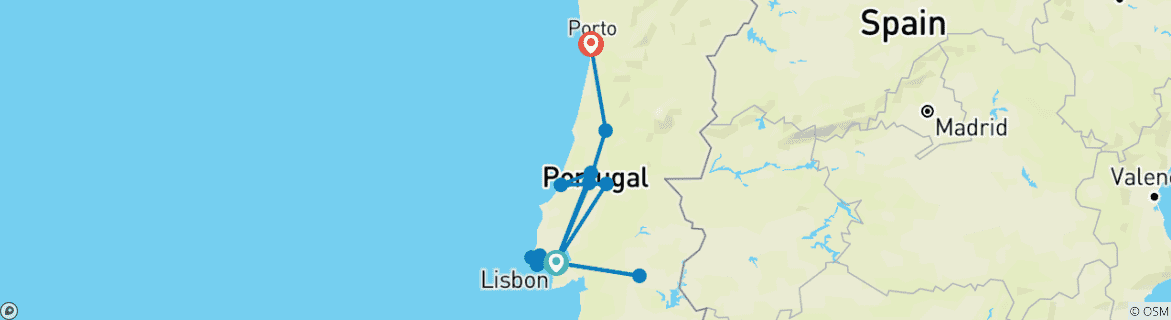 Foto van een kaart met de route van de rondreis