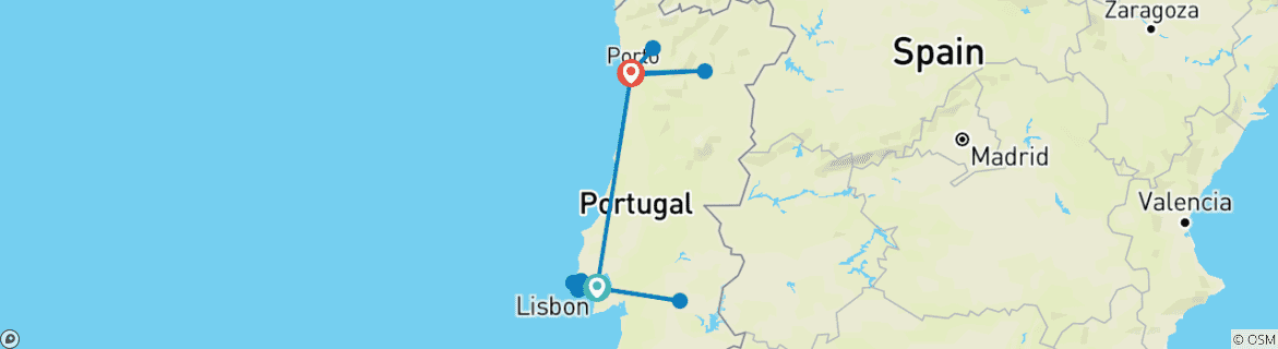 Image d'une carte montrant l'itinéraire du circuit